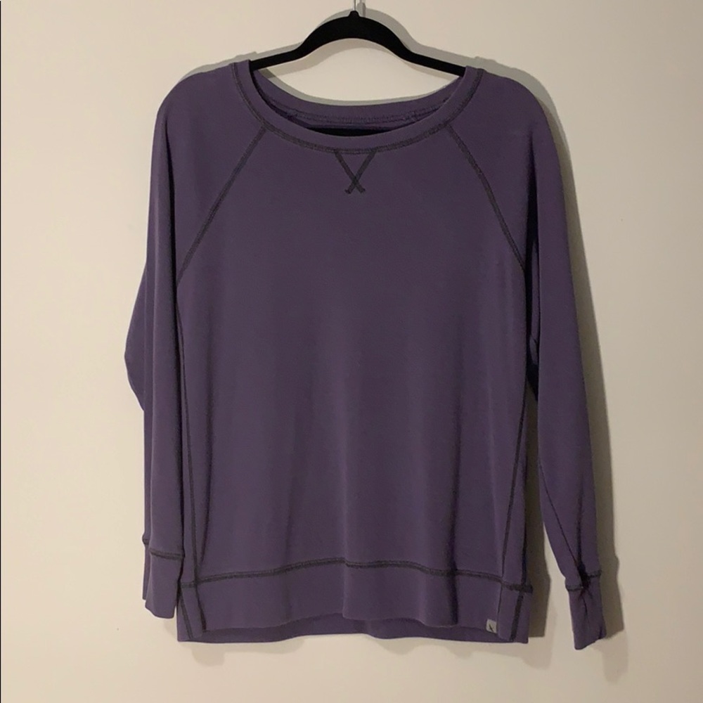 Eddie Bauer purple stitched long-sleeve